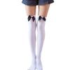 Velvet Bowknot Thigh-High Stockings - Japanese Cute Over-the-Knee Socks for Women
