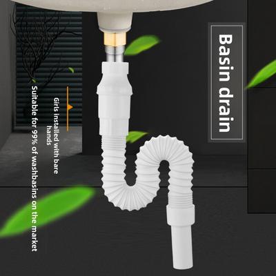 36-79cm Keuken Afvoerpijp Flexibel Badkamer Wastafel Afvoeren Standpijp Wastafel Gegalvaniseerde Sanitair Slang Rekbare Slang