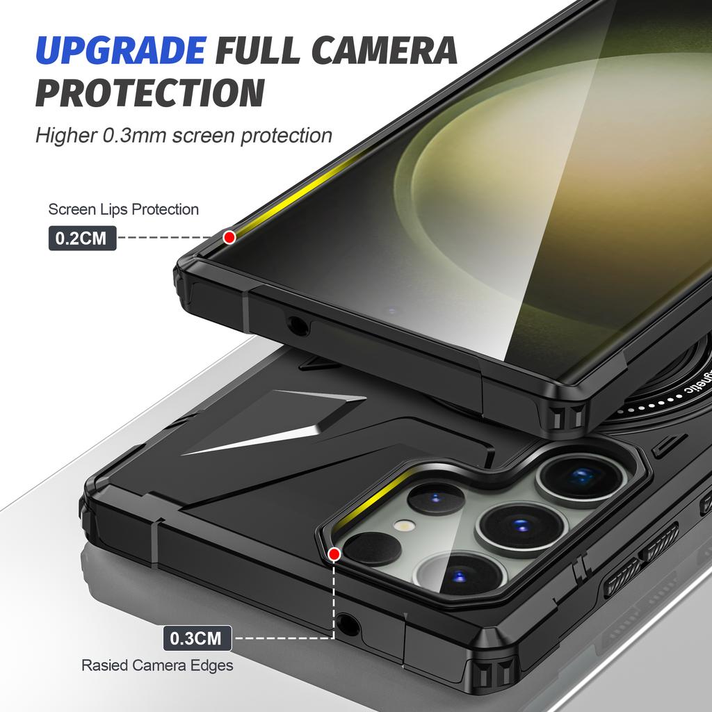 Magnetic Finger Ring Stand Phone Case for Samsung Galaxy S25 Ultra S24 FE S23 Plus A55 A35 A15 A54 A14 A34 A05S Cover