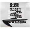 Lettere Nere Opache A35 A45 V8 BITURBO TURBO 4MATIC+ Emblemi Distintivi per Parafango Portellone Posteriore per Mercedes Benz AMG W176 W177 FS9