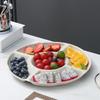 Durable Plastic Food Storage Tray Reusable Flower Shape Snack Container Plate 5-Compartment Divided Dinner Plate Household Use