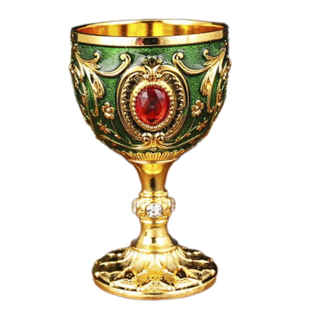 Vintage Chalice Medieval Goblet Renaissance Gifts Engraving Handcraft Ceremonial Drinkware Flower Pattern Shot Glass 30ml