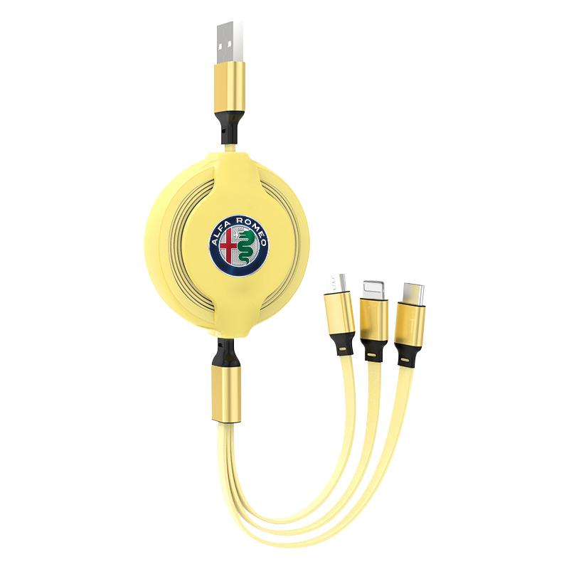 Car Accessories 3 In 1 Micro Cable Multi Charger For Alfa Romeo 159 147 156 166 Giulietta Giulia Mito Stelvio Brera Spider