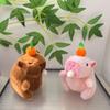 Brown Charming And Pink Capybara Plush Doll Bubble Blowing Keychain For Kids
