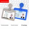 Double-sided Transparent ID Badge Holder with Retractable Buckle and Lanyard