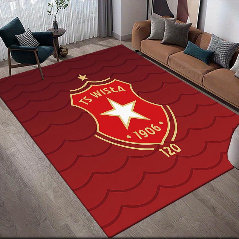 WISLA KRAKOW Flannel Pattern Square Carpet,Area Rug,Carpet Rug for Living Room Bedroom Sofa Playroom Decor,Non-slip Floor Mat