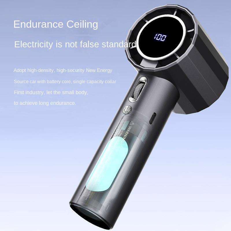 High-Speed USB Charging Handheld Fan Outdoor Foldable 100 Blades Brushless Motor Eco-friendly 6-8h Working Time Household Use