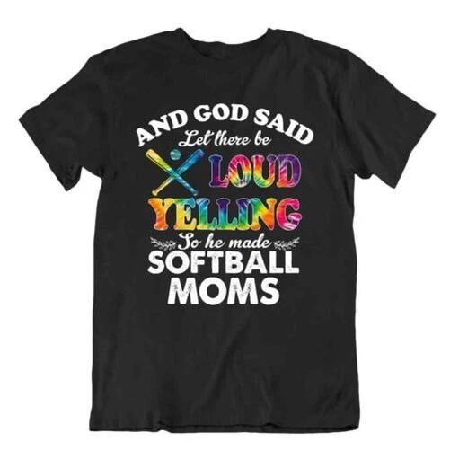 Softball Sports T-Shirt Cool Gift Cute Funny Play Joke Howling Moms S