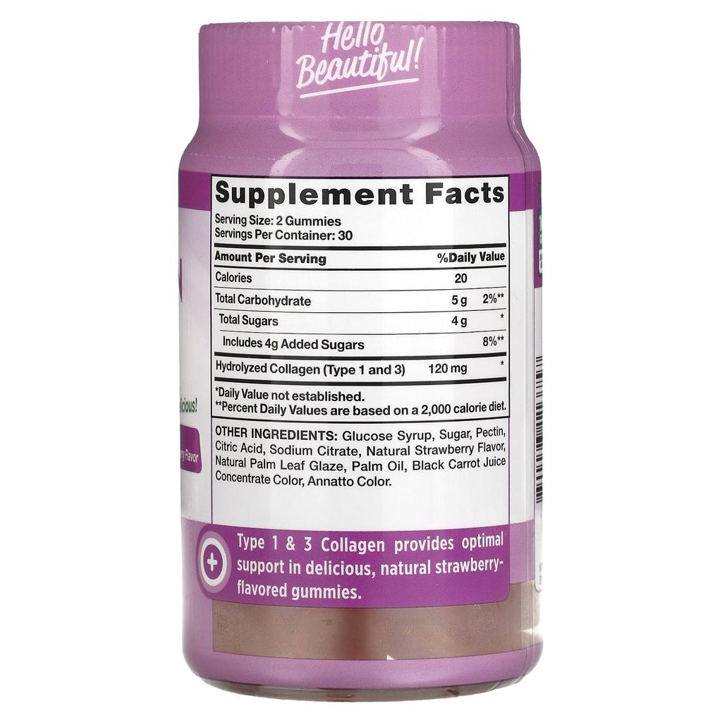 Nature's Truth, Beauty Collagen Gummy Jelly, 1+3 Type, Natural Strawberry Flavor, 60 Gummy Jelly