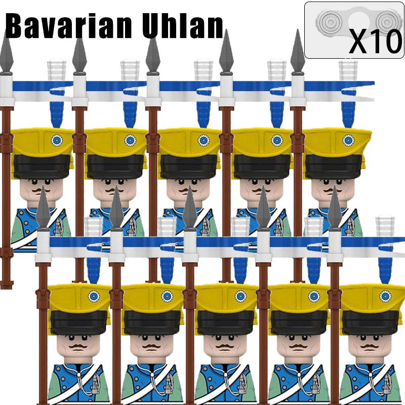 Kids Toys Napoleonic Wars Building Blocks 10pcs/lot Fusilier Lancer Soldiers Mini Action Figures Toys For Kids Christmas Gifts