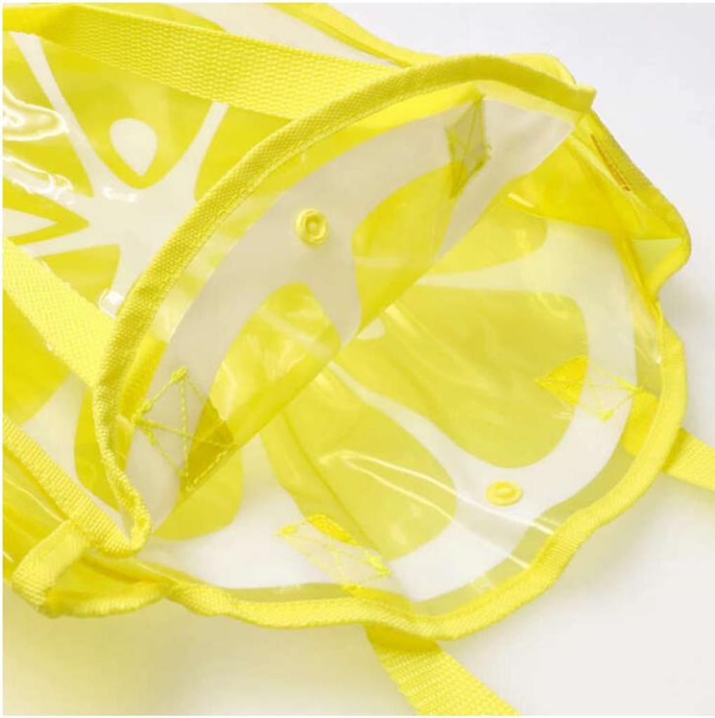 Pool Beach Elementary Fruit Lemon [kiejun] Bag, Bag, Girls, Boys, Pool, Beach, Children, Transparent, Waterproof, School, Kindergarten, Vinyl, ML, (03
