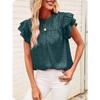 Summer New Fashion Versatile Printed Lotus Leaf Sleeve Top Women's Casual Breathable T-Shirt