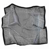 Black Scarf with Feather Pattern 90X90 - Imitation Silk, Classic Elegance and Chic