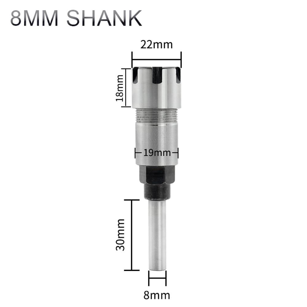 1/2 Rout Extension Rod, Collectible Spring Steel Chuck Kit for Woodworking Grinding, 8mm 16-8 Adapt with Full Cut