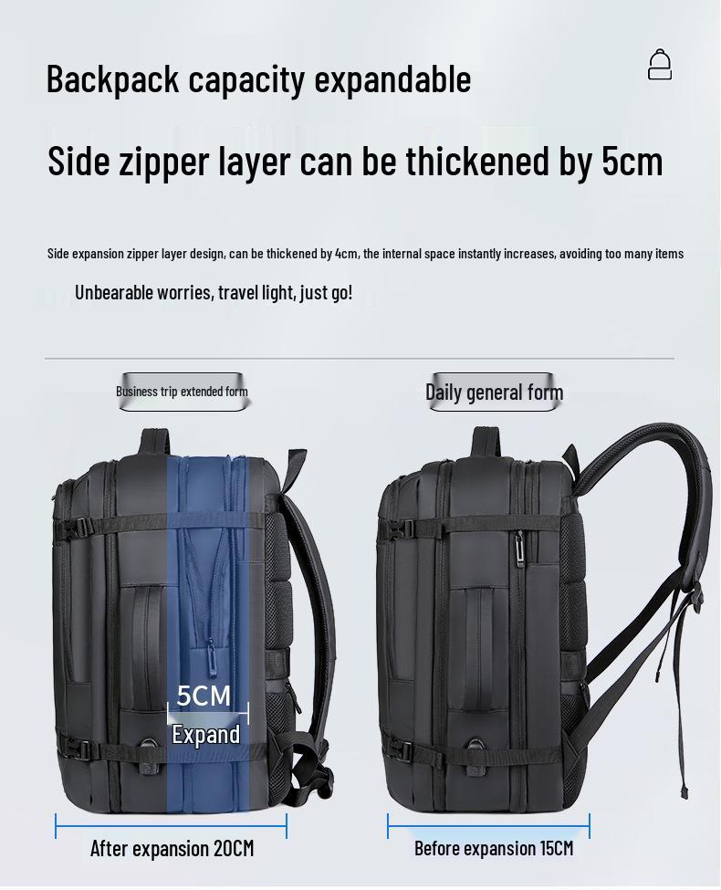 Expandable Waterproof Multi-Function Laptop Backpack for Commuting and Business
