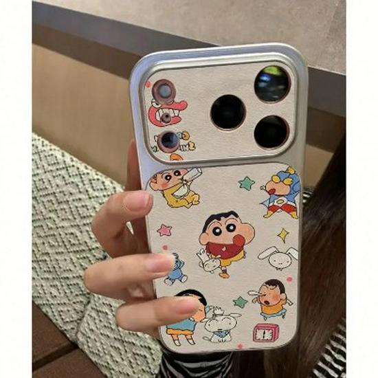 Shin-chan Cartoon Apple 17 Pro Max Case, Large Window Compatible with Silver Frame & Corning Shell