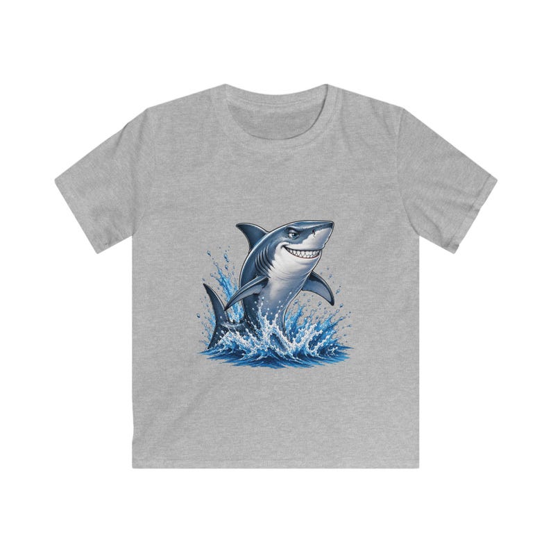 Jumping Shark Kids Tee | Playful Ocean Waves, Marine Animal Shirt 160