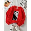 European Sizes Kids' Round-Neck Hoodie | White Cat Black Cat Yin Yang Pattern, , Sportswear and Casual Wear, Soft and Comfortable