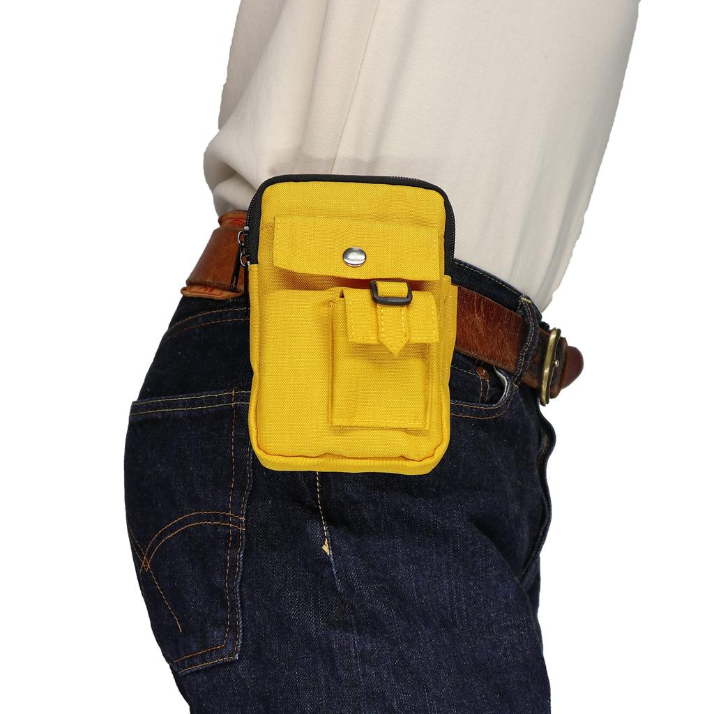 Work Pouch with Belt Loop and Yellow Multi-functional 2-Way Carabiner, WK-12YE,