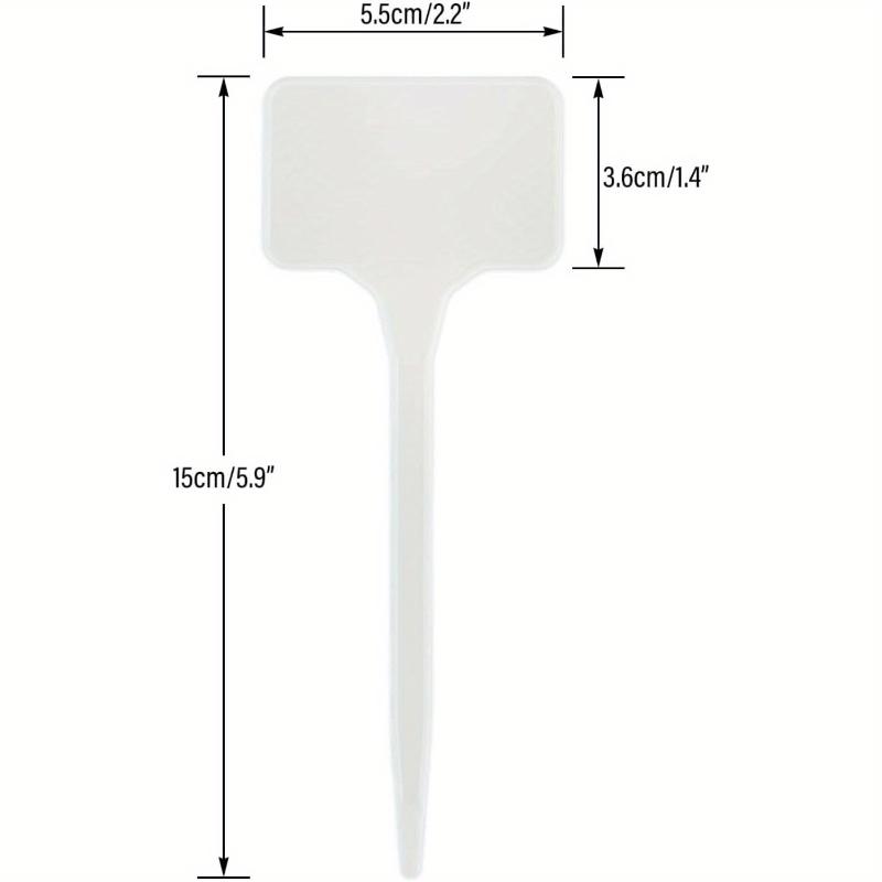 

35pcs White T-Shaped Plastic Plant Tags For Outdoor Flower Beds Potted Plants Thickened Extra Large Long Handle Labels
