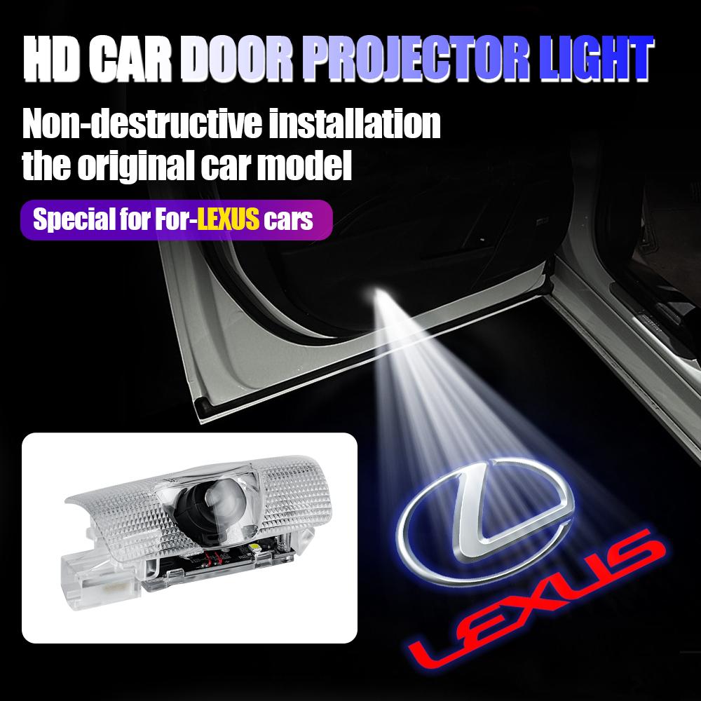 2/4pcs Led Lights Car Door Projector Welcome Lamp Accessories For Lexus LS 2006 ES 2006 IS 2006 LX 2007 RX 2007 GS 2012 GX 2010