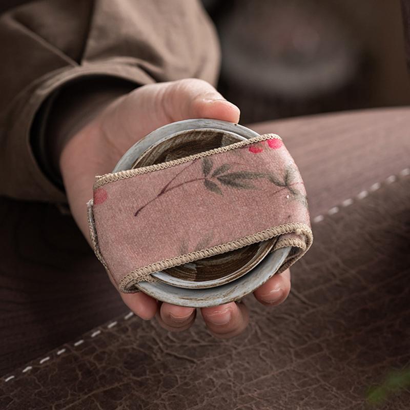 1PC Tea Set Protection Strip Zisha Teapot Outdoor Carrying Packaging Tie Bag Anti-bump Chinese Cloth Tea Set Accessories