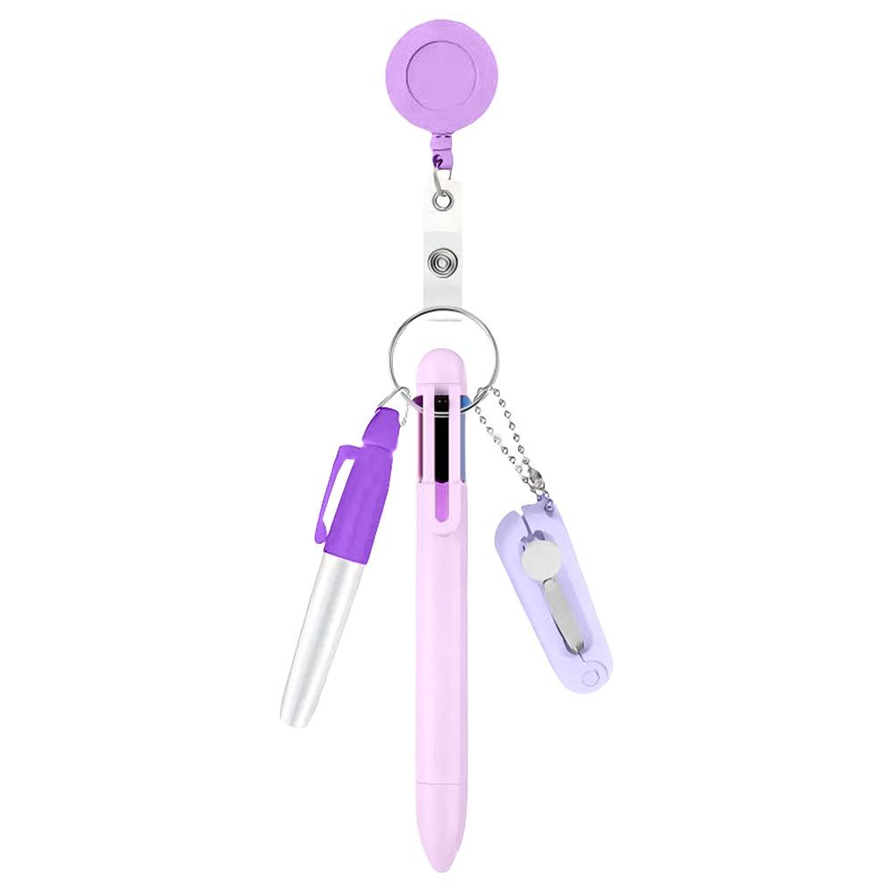 

Retractable Nurse Pen Pack Rotatable Nurse Badge Clip Student Badge Set Nursing Profession фиолетовый