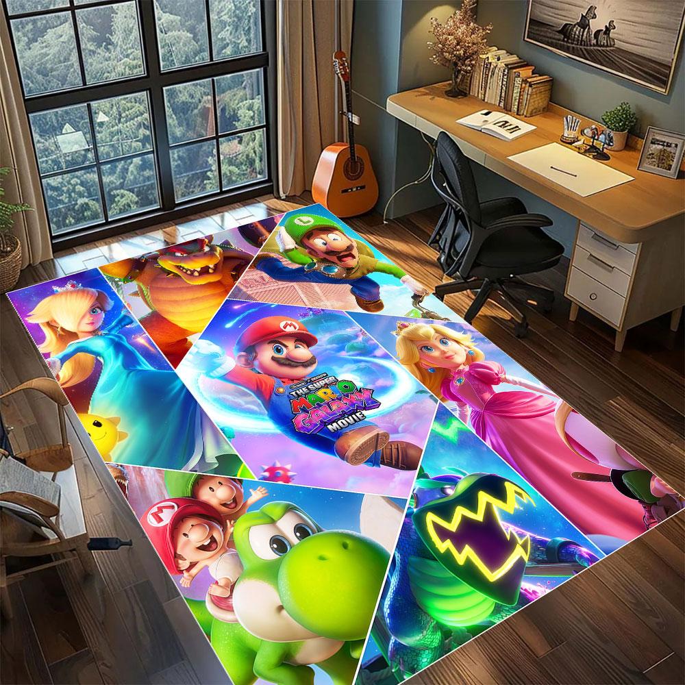 Mario Anime Character Carpet for Living Room Bedroom Home Decor Cool Movie Mat Play Floor Mat