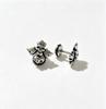 Retro Distressed Star Skull Cross Stud Earrings: Punk Stainless Steel Screw Back for Men