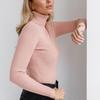 Women Autumn Winter Slim High Neck Knitted Sweater Long Sleeve Solid Color All Match Base