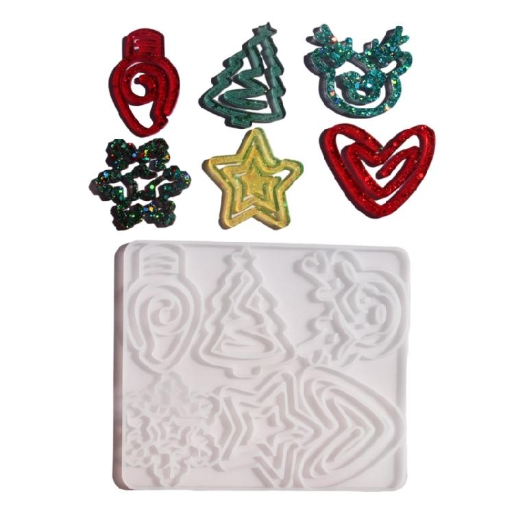 

Premium Christmas Ornament Mold For Handmade Resin Paperclip Bookmarks Odorless Silicone Accessories Molds 1