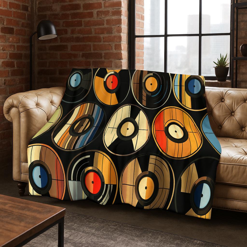 DJ Screen Record Flannel Blanket,Warm and Cozy Soft Throw Blanket for Home Bedroom Bed Sofa Office Travel Picnic Cover Kid Gift