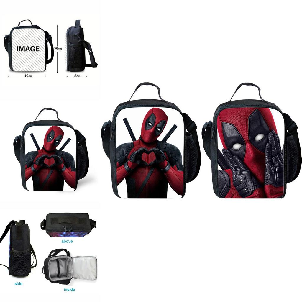 Izolovaný studentský batoh Deadpool s velkou kapacitou a nastavitelným ramenním popruhem