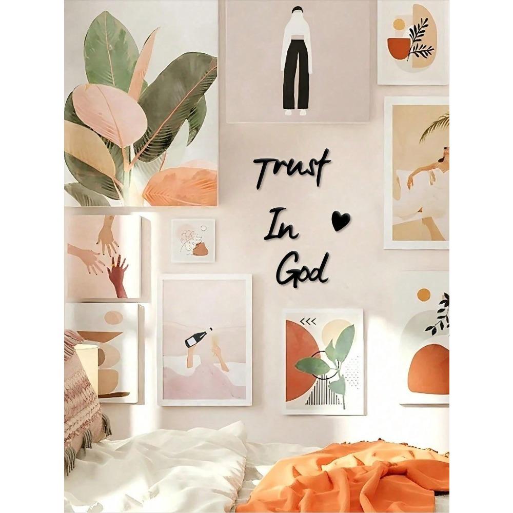 3pcs'Trust In God'metal Decor, House Wall Art For Women, Faith Metal Art, Inspiring Memorial Artwork, Christian Home Decoration
