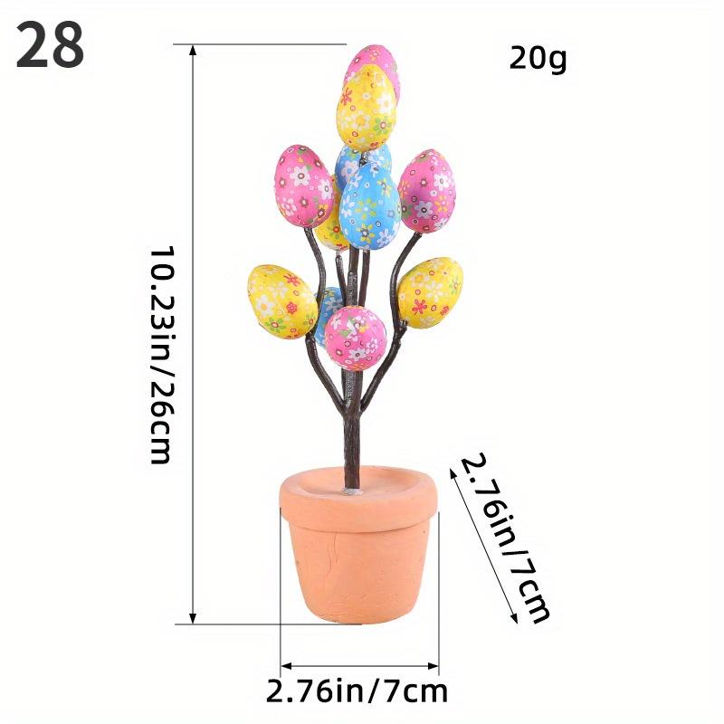 Simulated Easter Egg Potted Plant Printed Easter Egg Tabletop Decoration Ornaments