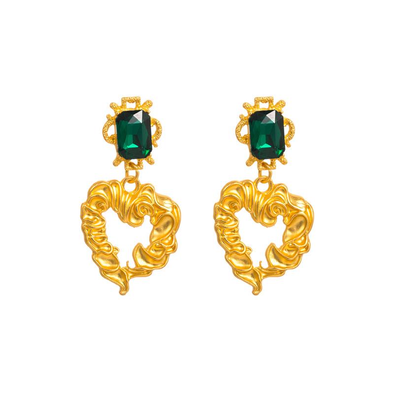 

Женские серьги-капли в стиле ретро, ​​серьги-подвески из титанового стального сплава, акриловые многослойные хрустальные сердца, геометрические украшения для ушей OneSize зелёный