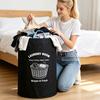 Large Capacity 600D Oxford Cloth Foldable Laundry Basket with Printed Pattern, Laundry Baskets