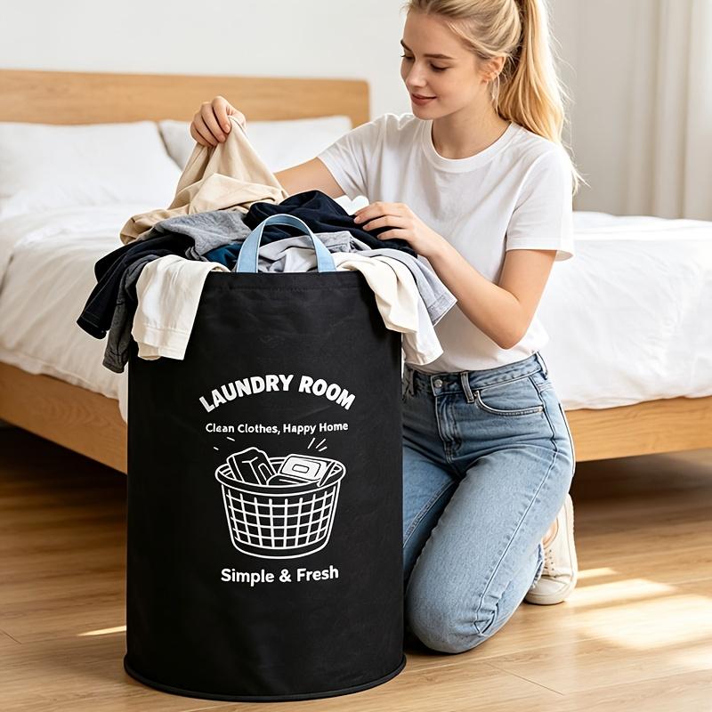 Large Capacity 600D Oxford Cloth Foldable Laundry Basket with Printed Pattern, Laundry Baskets