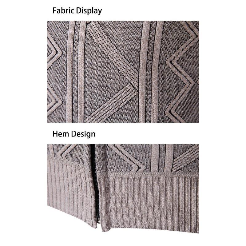 Autumn and winter new men's stand-up collar fleece sweater knitted sweater youth fashion casual cardigan jacket men