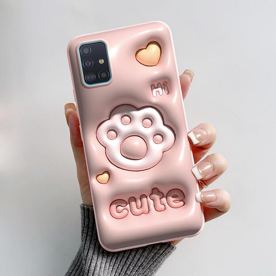 Case For Samsung A51 A71 A31 Phone Case Astronaut Liquid Silicone Full Protection Back Cover For Samsung Galaxy A 51 71 31 Capa