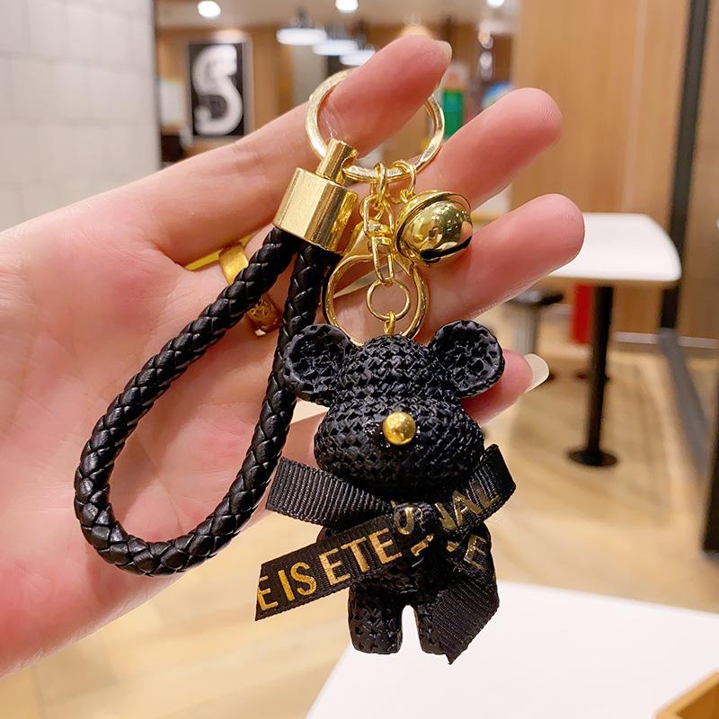 Creative Bear Keychain Cute Bear Keychain Jewelry Resin Trinket Kids Girls Gift Women Bag Charms Phone Doll Pendant Car Keyring