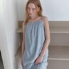 Elssibeui Shirring Sleeveless Dress_Light Gray