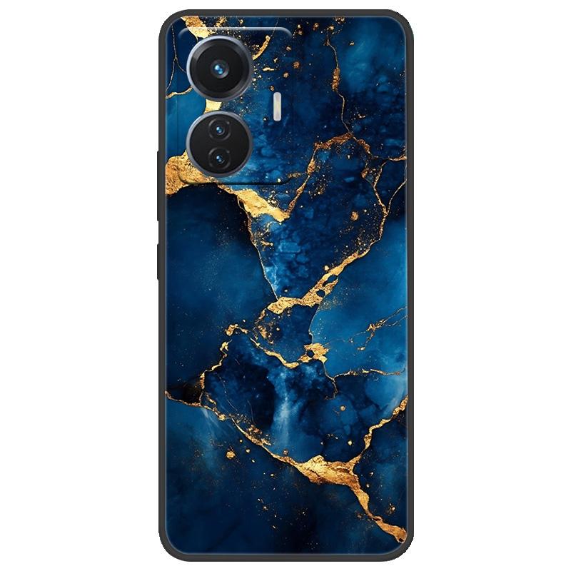 For Vivo T1 4G Y55 4G iQOO Z6 44 W V2153 Case Marble Soft Matte Silicone Back Cover For Vivo T1 44W Full Coverage Phone Shell