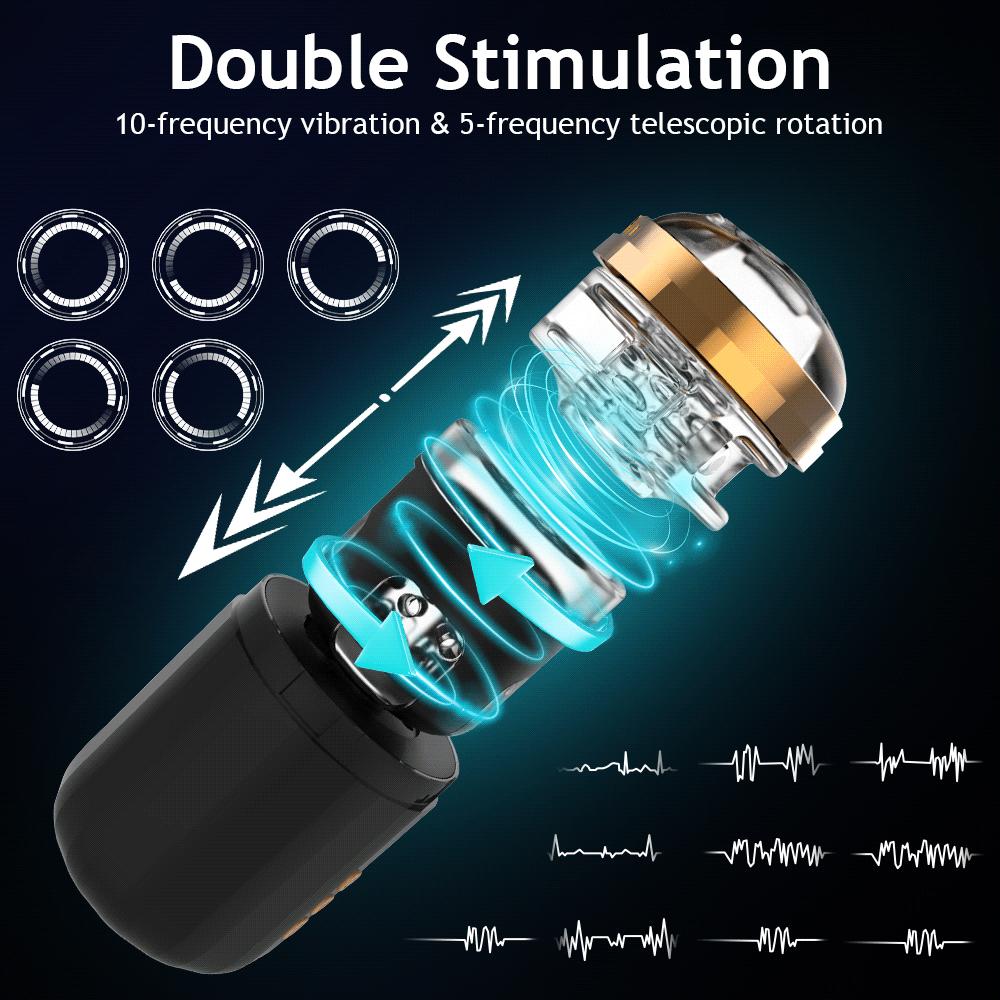 Automatic Male Masturbator Cup Telescopic Vibration Realistic Artificial Penis Exercise Stimulator Sex Toys for Men Adults