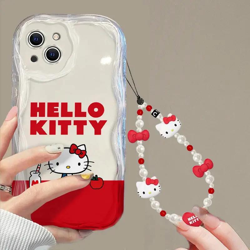 Hello Kitty Chain Case For Iphone 17 Pro Max 17 Air 16 15 14 13 12 11 Pro Max 16e 16 Plus 12 13 Mini Phone Casing Soft Cute INS
