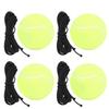 4Pcs/Set High Elastic Tennis Ball with Rubber Band for Sports Practice Training Belt Line