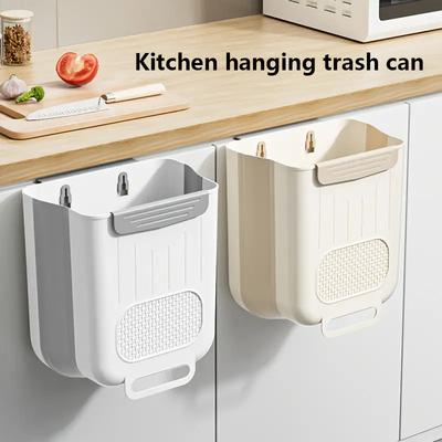 Faltbarer, an der Wand montierter Küchen-Mülleimer, platzsparender Mülleimer für die Schranktür, 10 l Fassungsvermögen, kein Knick-Design