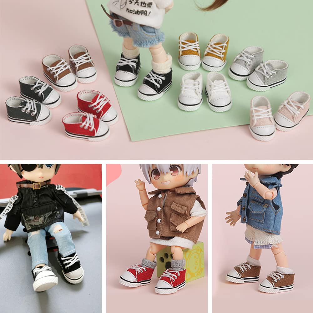 HIGHAWK 11cm Body Shoes, OB11 Size, Obitsu 11 Obitsu Doll Shoes, Canvas Shoes, GSC (Black)