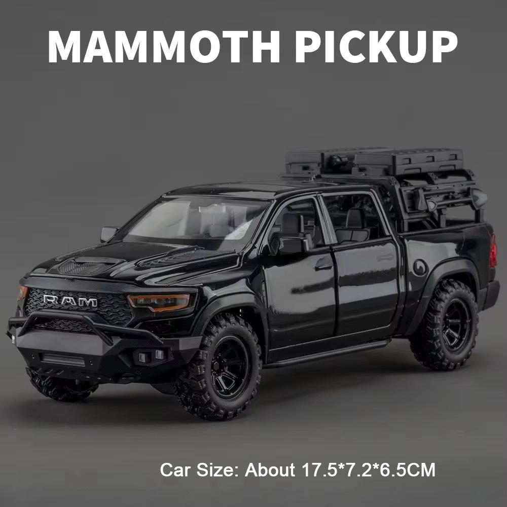 1:32 Scale Tundra MAMMOTH Pickup Model Toy Car Pull Back Sound Light Off-road Vehicle Metal Diecast Models Boys Collection