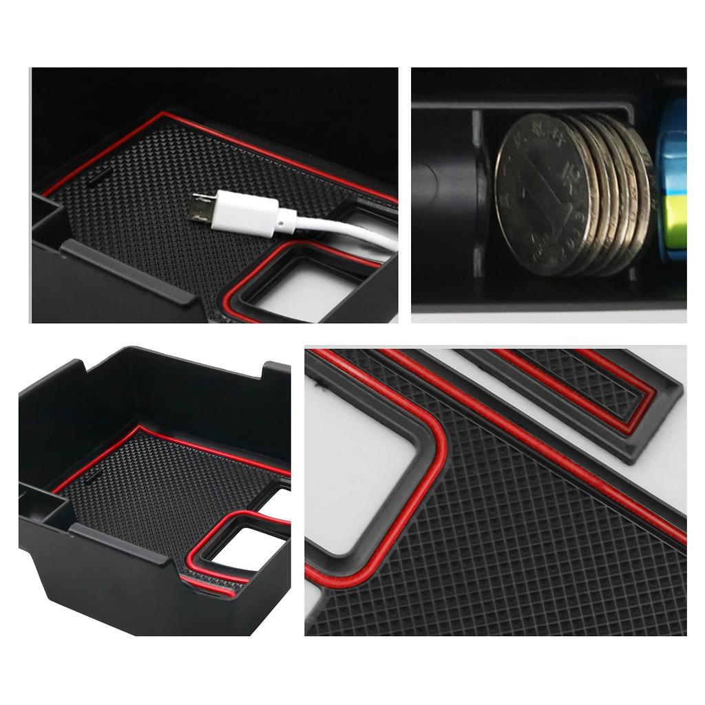 HUAHAO Console Center Console Accessory Organizer for 2021 Toyota Corolla Cross and Corolla ABS USB No Interior Custom Parts for Drive Box, Tray,